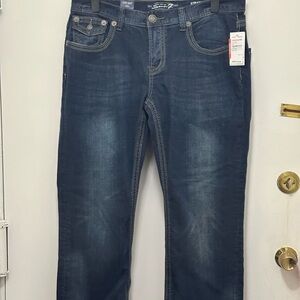 Seven7 Men's Dark Blue Straight Jeans
